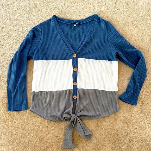 Suucrefas waffle knit long sleeve shirt - Picture 1 of 5